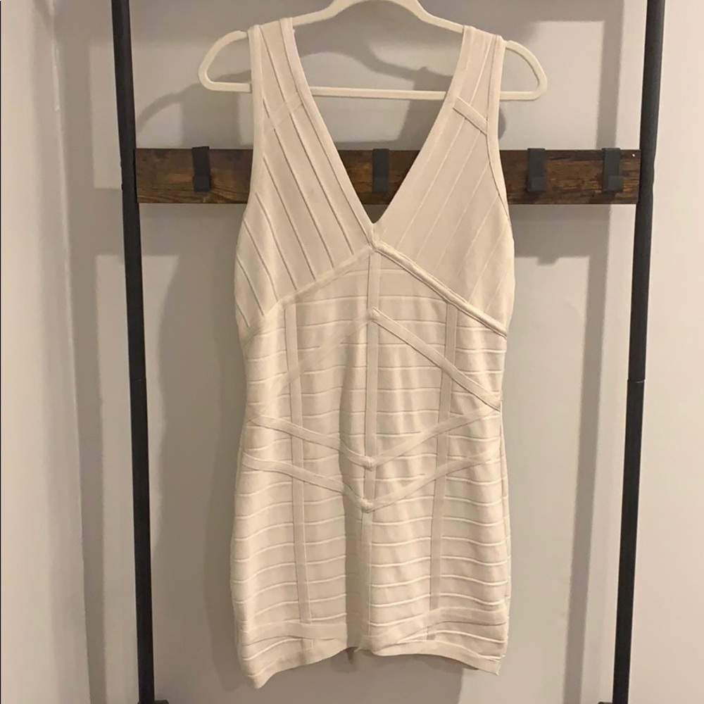 Cream Fitted Dress